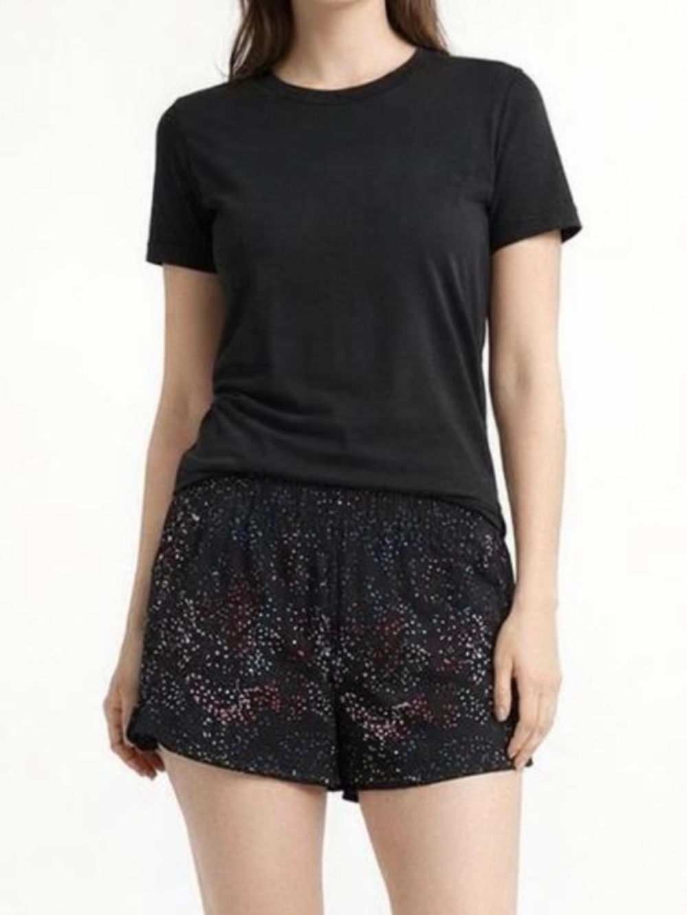 Black Confetti Athletic Shorts Bike Liner Size Medium
